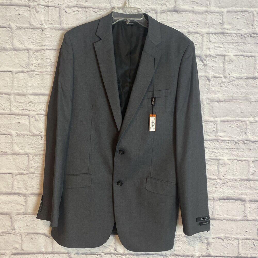 Apartment 9 Men’s NWT Grey Slim Fit Career Suit Blazer Academia Jacket Size 42L